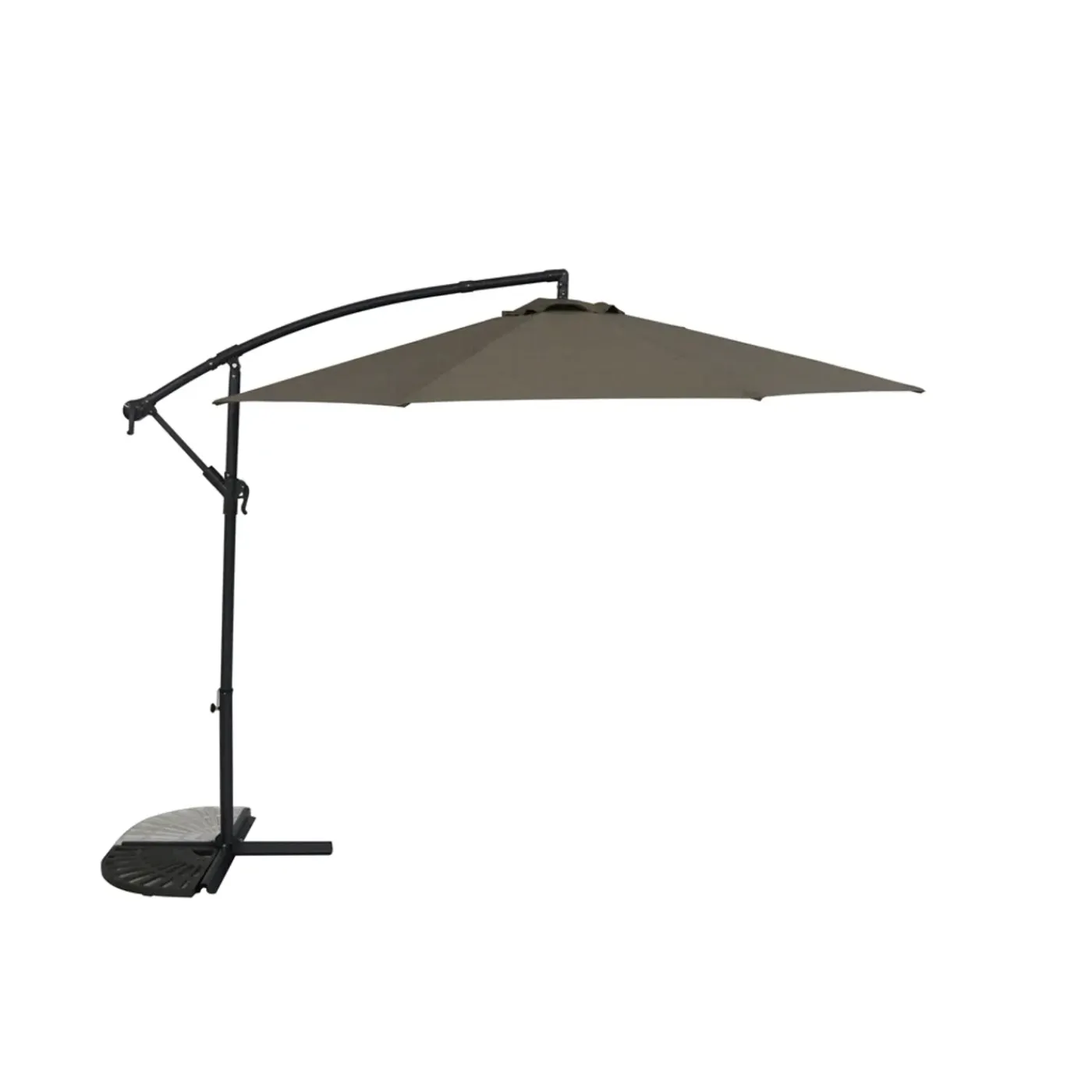 Central Park Zweefparasol Daze - D 290cm - Taupe - Met Opwindmechanisme Kantelbaar 180g/m² Stalen Mast