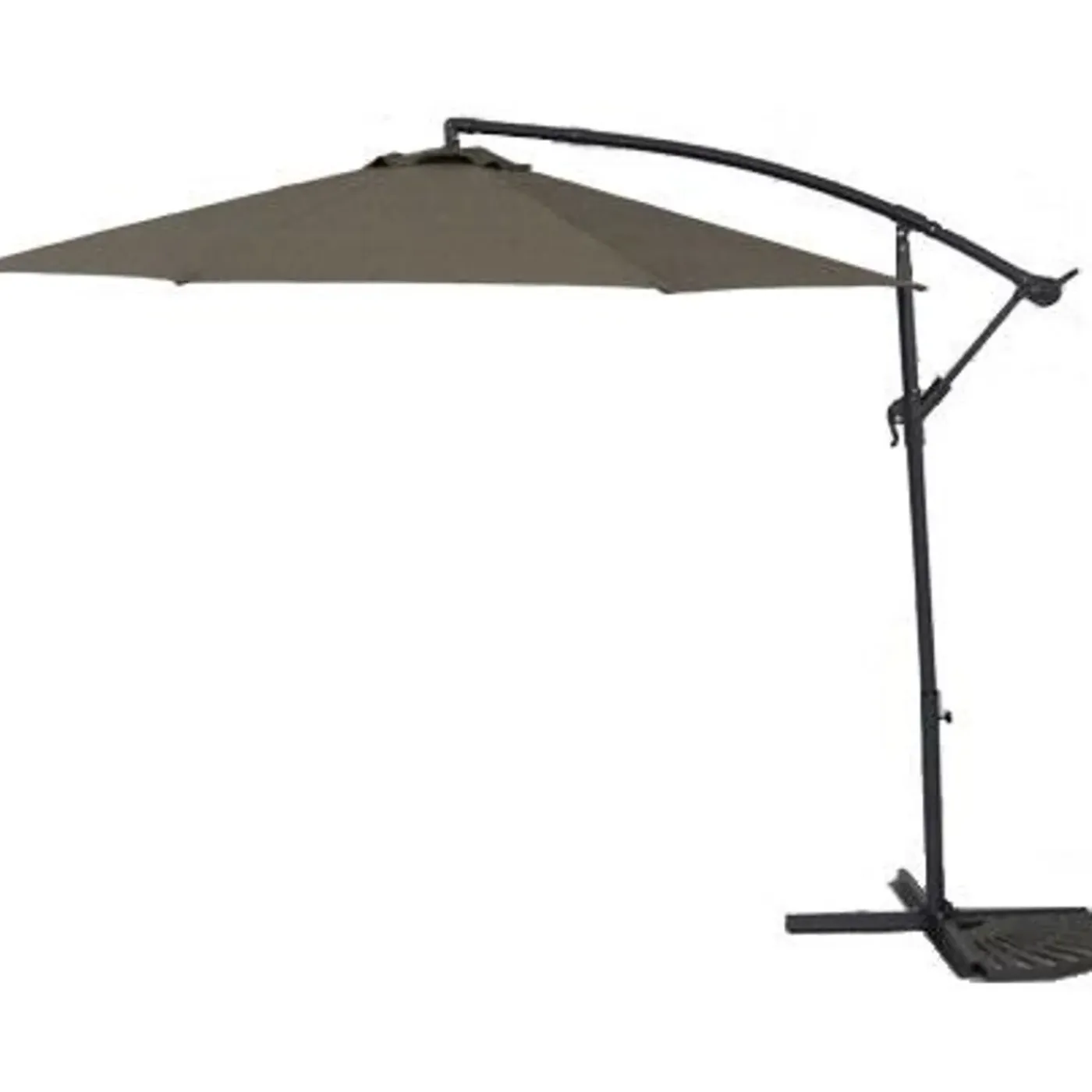 Central Park Zweefparasol Daze - D 290cm - Taupe - Met Opwindmechanisme Kantelbaar 180g/m² Stalen Mast