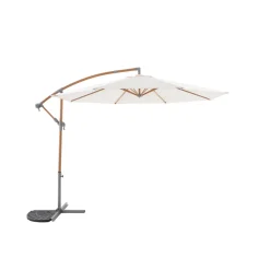 Central Park Zweefparasol Daze - D 300cm - Ecru - Met Opwindmechanisme 180g/m² - Stalen Mast