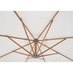 Central Park Zweefparasol Daze - D 300cm - Ecru - Met Opwindmechanisme 180g/m² - Stalen Mast