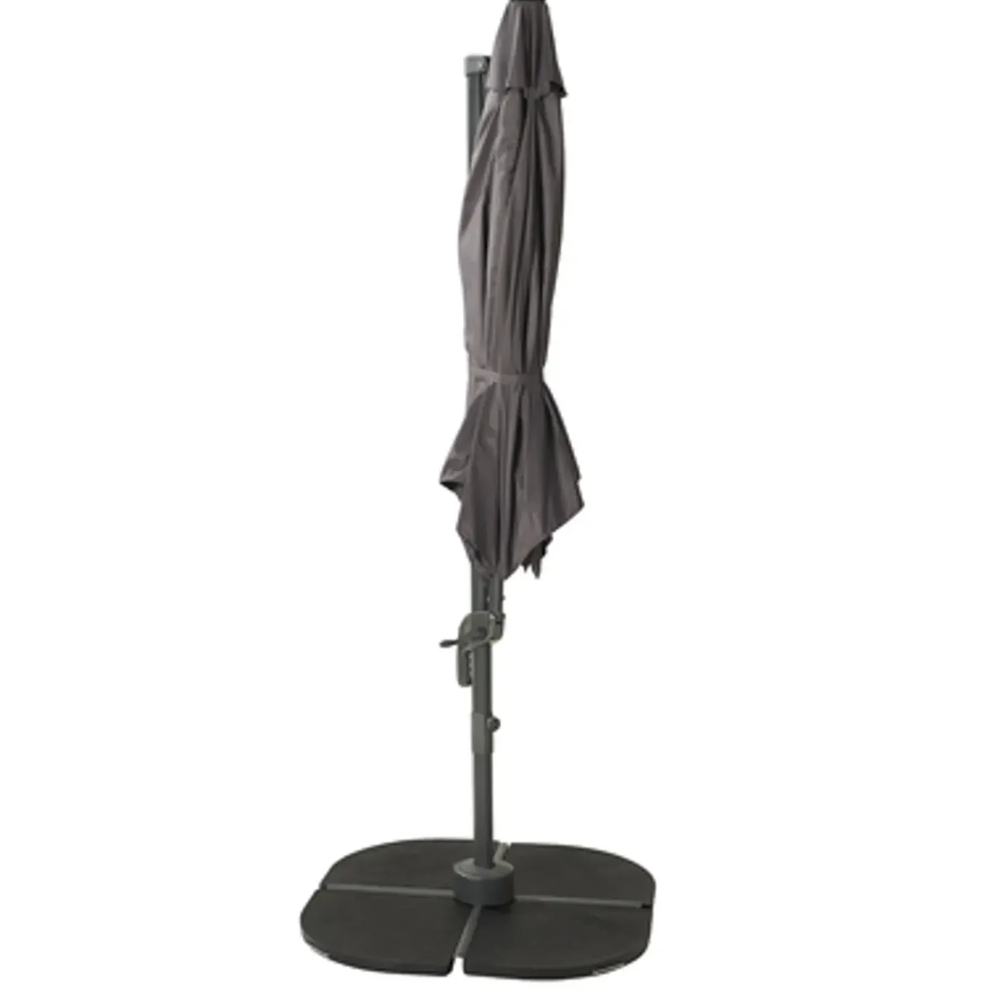 Central Park Zweefparasol Vive - D 290cm - Antraciet - 360° Draaibaar 180g/m² Aluminium Mast