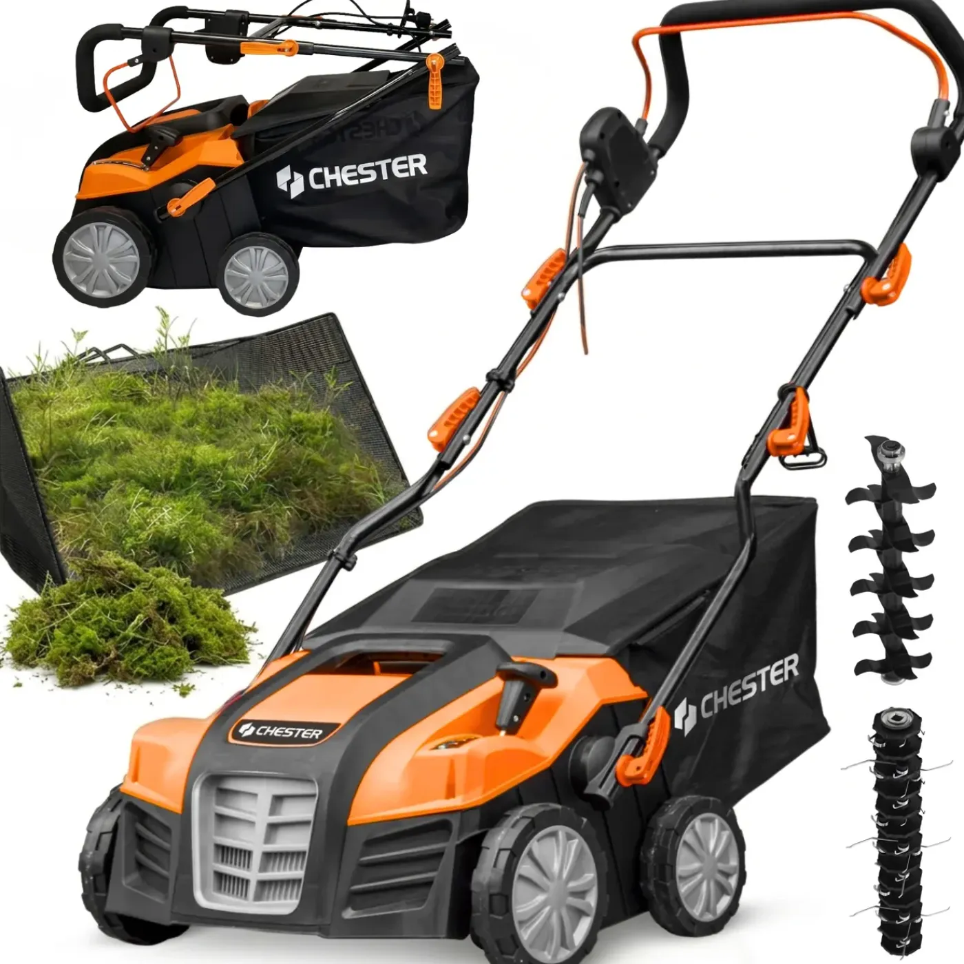 Chester - Elektrische 2-in-1 verticuteermachine-mosverwijderaar voor gazon - 1800W - 40cm
