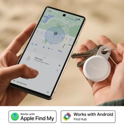 Chipolo - Bluetooth Tracker - Loop - Chalk - 1-pack - Apple Find My & Google Find Hub - 125 Db