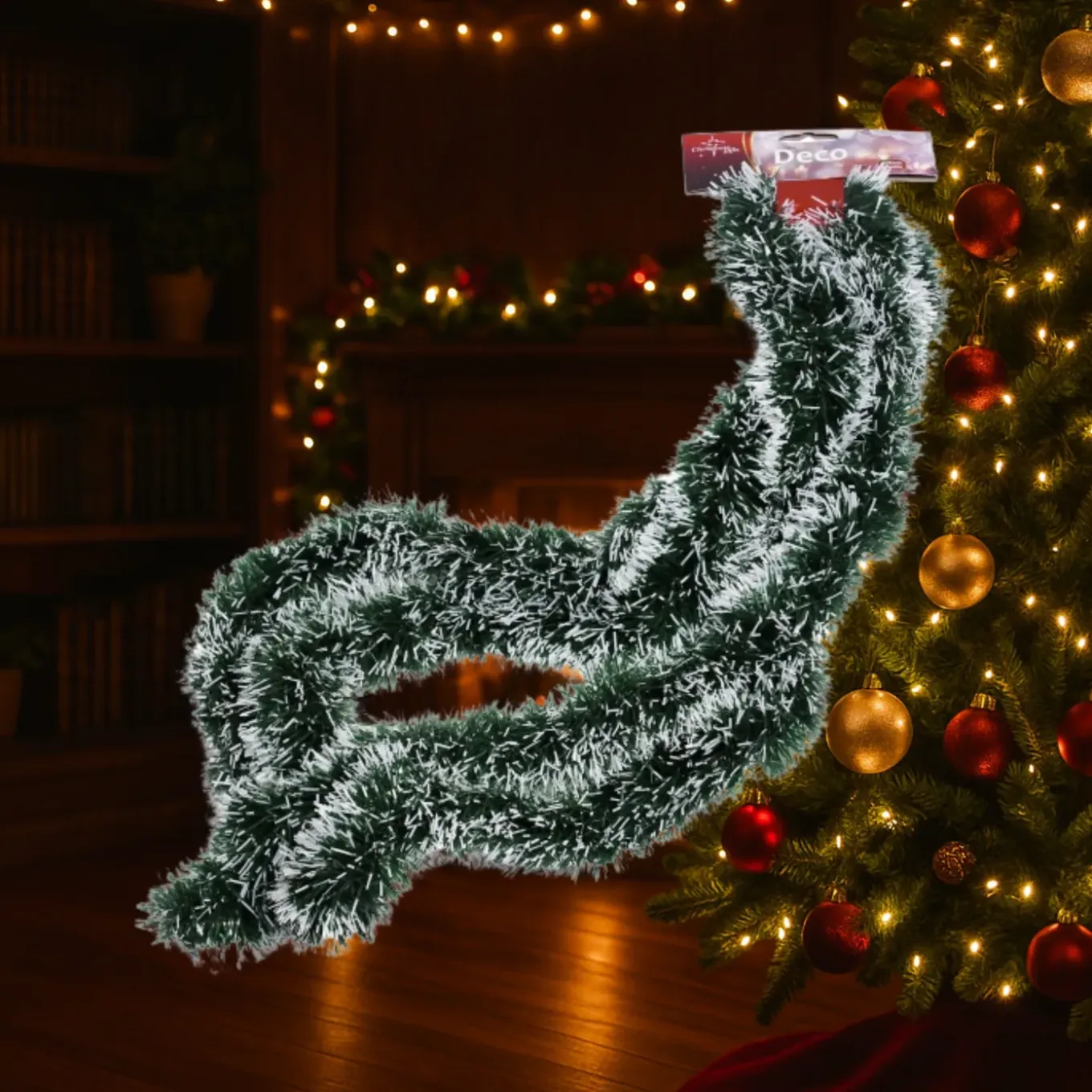 Christmas Gifts Kerstslinger - Groen - Met Sneeuw - 270 Cm