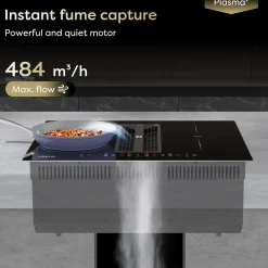 CIARRA Inbouw Inductiekookplaat met Afzuiging - 60 cm - 4 Zones met 2 Flexzone - Boost CBBEH594BBFF
