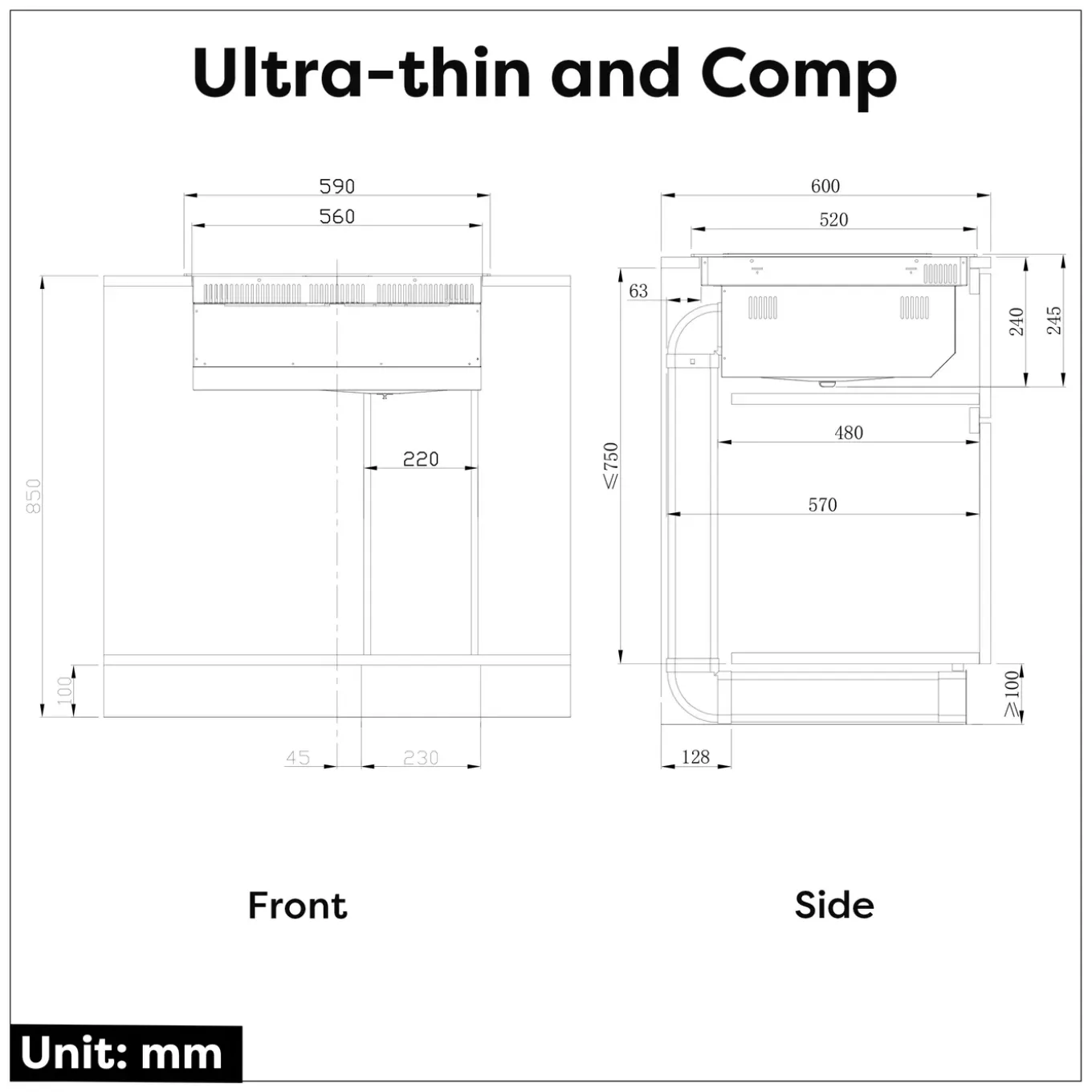 CIARRA Inbouw Inductiekookplaat met Afzuiging - 60 cm - 4 Zones met 2 Flexzone - Boost CBBEH594BBFF