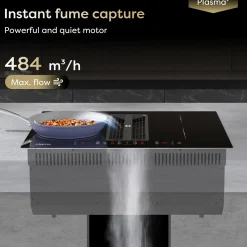 CIARRA Inbouw Inductiekookplaat met Afzuiging - 60 cm - 4 Zones met Flexzone - Boost CBBEH594BBF