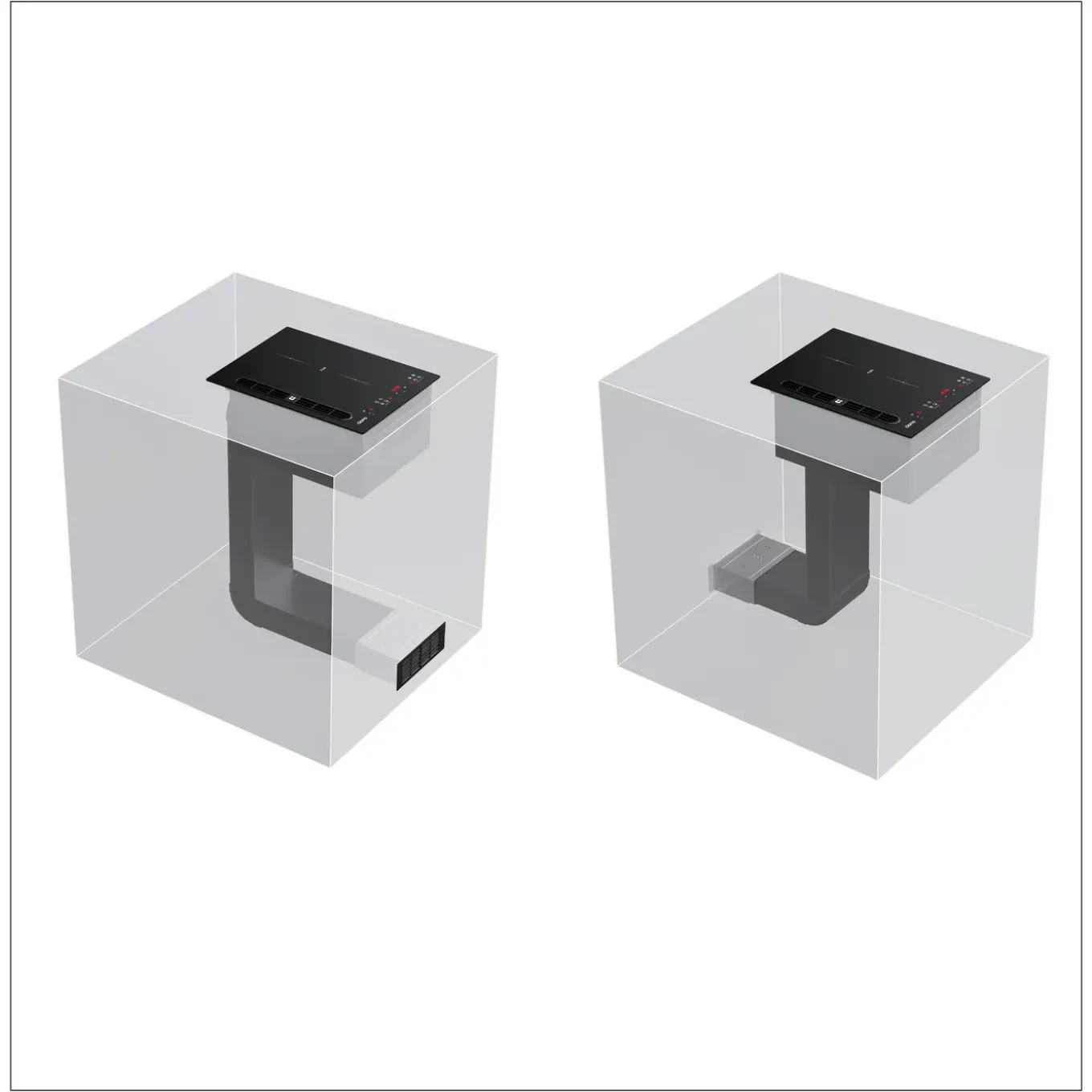 CIARRA Inductiekookplaat met afzuigkap - 2 zones met Flexzone - Boost - Timer 3565W CBBEH392BF