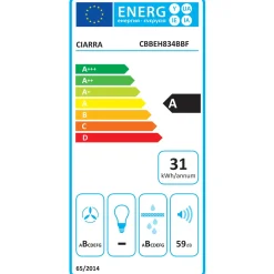 CIARRA Inductiekookplaat met Afzuigkap - 83cm 4 zones - Plasma⁺ Flex-Zone - Boost CBBEH834BBF