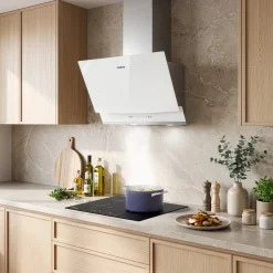 CIARRA Schuine Afzuigkap 60cm - A+++ 710 m³/u - Touch- & Gebaarbediening Glas Wit CBCW6736A