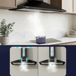 CIARRA Wandafzuigkap Afzuigkap 90 cm - A++ 406 m³/h - Recirculatie & Afvoer CBCB9201