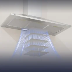 CIARRA Wandafzuigkap Afzuigkap - 90 cm A++ 406m³/h - Recirculatie & Afvoer RVS CBCS9201