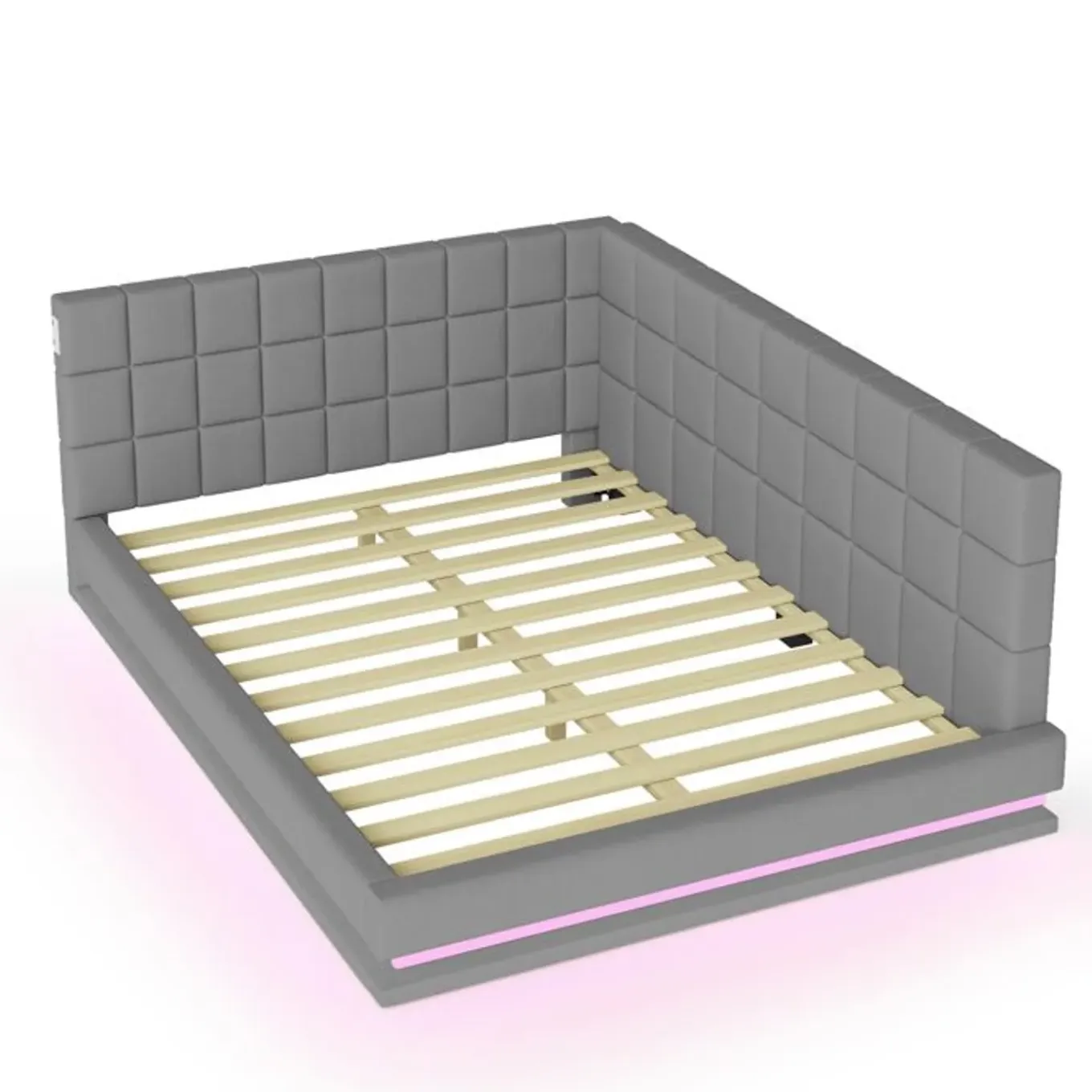 Cipacho - Elegante Slaapbank - Grijs - Multicolor Led - Usb-poort - 140x200cm