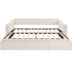 CIPACHO - Gestoffeerde Omvormbare Slaapbank - Beige Fluweel - Usb Usb-c - 90x190 Cm 180x190 Cm