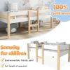 Cipacho - Halfhoog Kinderbed - Wit En Eik - Massief Grenen - 90x190 Cm