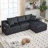 Cipacho - Modulaire Bankstel - Grijs - Ribfluweel - 2 Elementen - 257x160x62 Cm