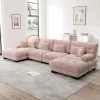 Cipacho - Modulaire Hoekbank - Cloud Couch - Roze - Vintage Chenille - 406x145x81 Cm