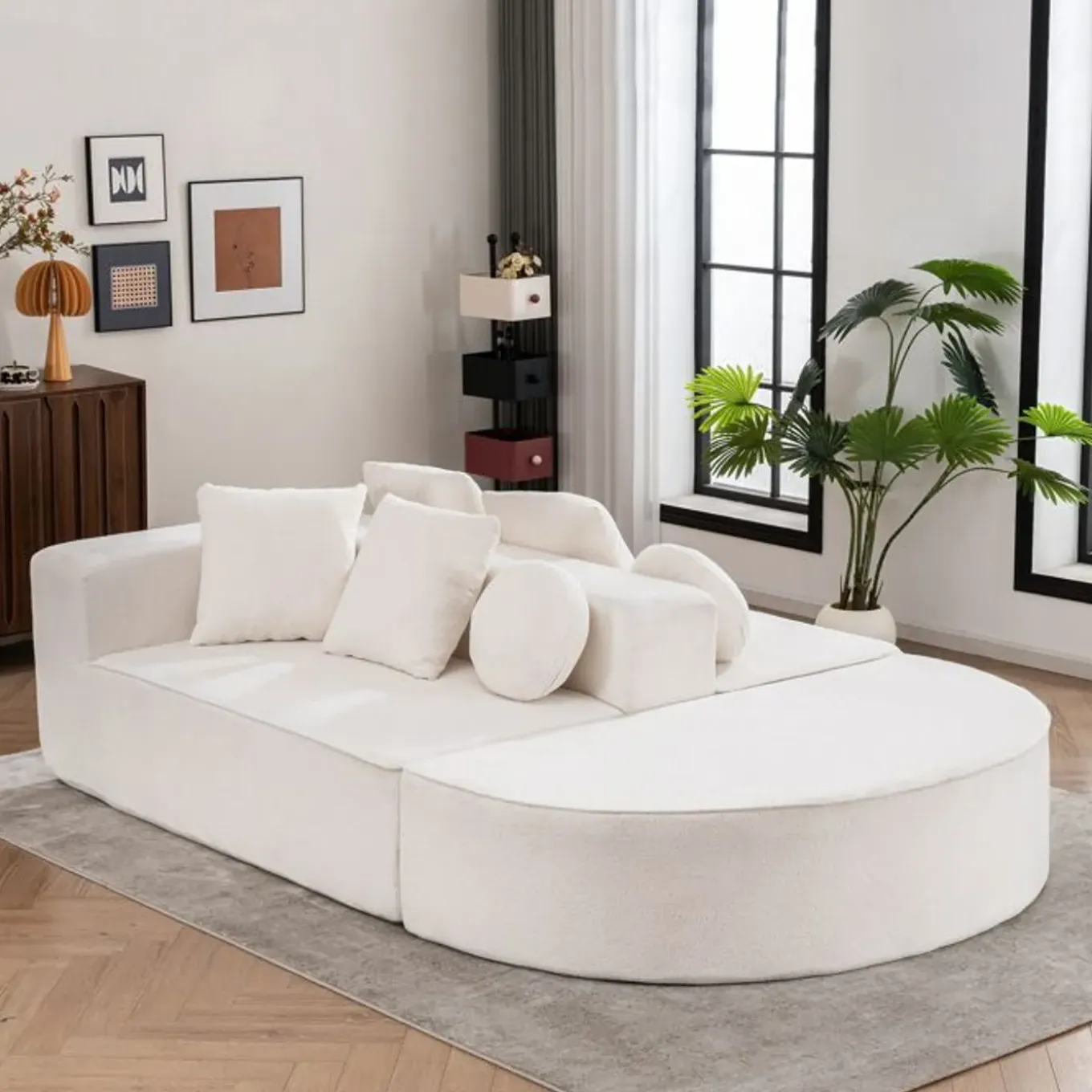 Cipacho - Modulaire Wolkenbank - Wit - Chenille Stof - 263x171x66 Cm
