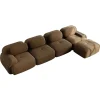 Cipacho - Moduleerbare Hoekbank - Bruine Ribfluwelen Bekleding - 388x178x75 Cm