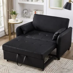 CIPACHO - Slaapbank - Antiek Zwart - Waterdichte Pu-bekleding - 122x83x82 Cm