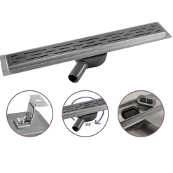 Cityline RVS Douchegoot Flex - 70 cm lengte - 360 graden draaibare uitloop - Lage inbouwdiepte