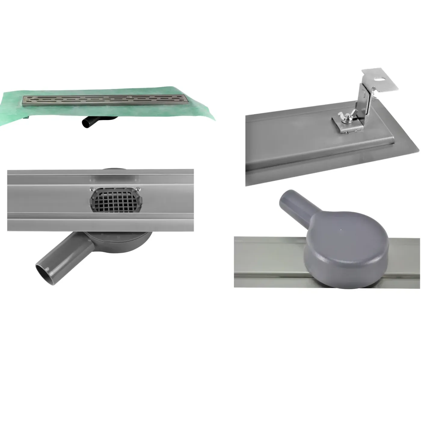 Cityline RVS Douchegoot Flex - 80 cm lengte - 360 graden draaibare uitloop - Lage inbouwdiepte