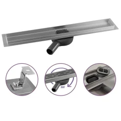 Cityline RVS Douchegoot Flex - 80 cm lengte - 360 graden draaibare uitloop - Lage inbouwdiepte