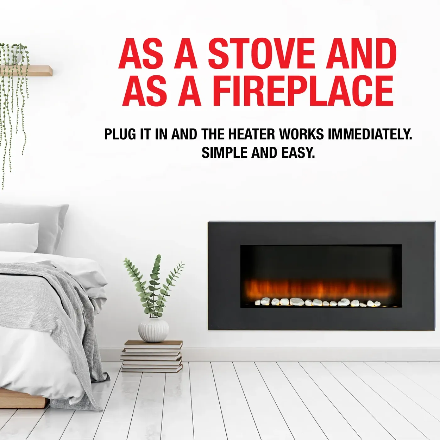 Classic Fire Electrisch 105x48x12cm Zwart