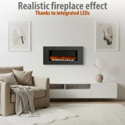 Classic Fire Electrisch 105x48x12cm Zwart