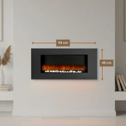 Classic Fire Electrisch 105x48x12cm Zwart