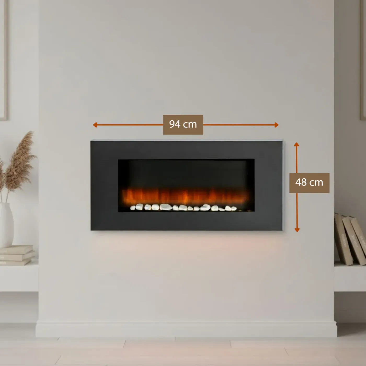 Classic Fire Electrisch 105x48x12cm Zwart