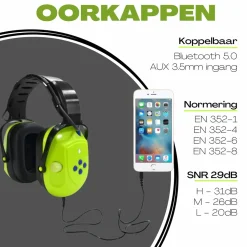 Climax Bluetooth Oorkappen 20-p - 29db - Noise Cancelling - Oorbeschermers - Gehoorbescherming - Aux