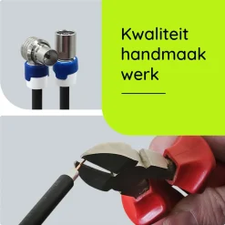 Coaxkabel Tv 1.5m - Rechte Female Naar Haakse Male - Zwart - Geschikt Voor Buiten - Handgemaakt