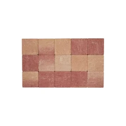 Cobo Garden Klinker - Getrommeld Beton - Rood-zwart - 15x15x6cm