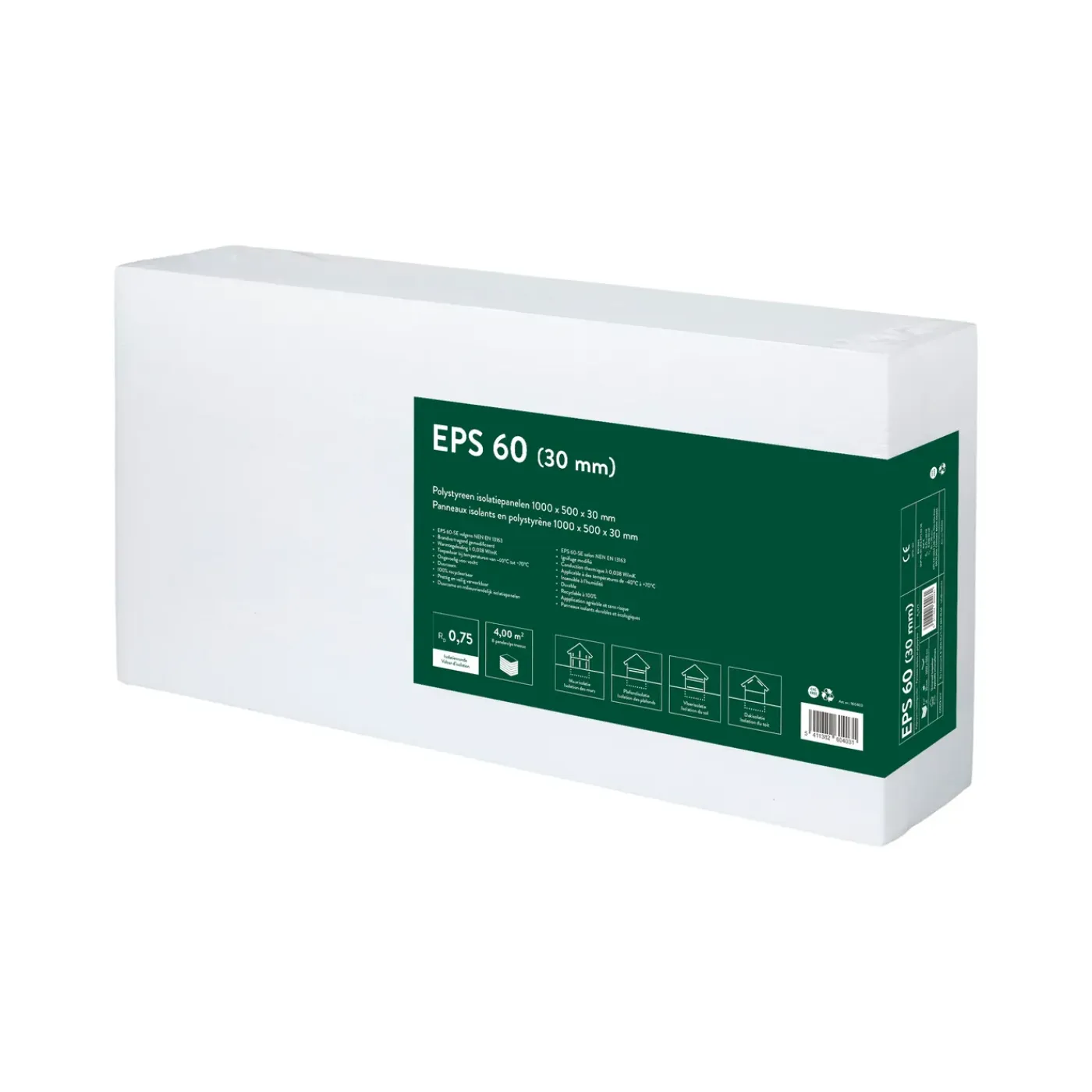 Overig Coeck Isolatieplaat EPS 60 - Polystyreen - 30mm - 100x50cm - 8 stuks