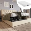 CollaHausse Collahause Gestoffeerd Bed 777898aan-beige-140x200cm-met Matras Lattenbodem Opbergruimte Stevig