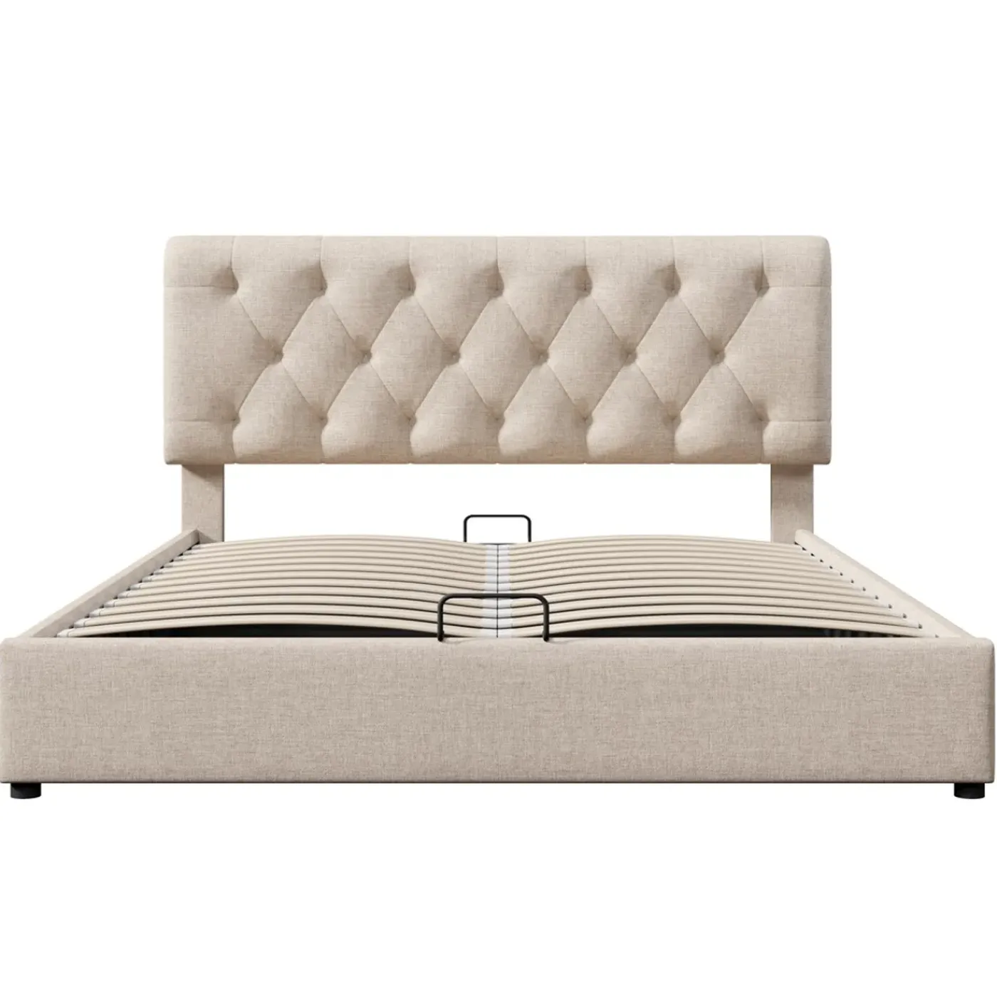 CollaHausse Collahause Gestoffeerd Bed 777898aan-beige-140x200cm-met Matras Lattenbodem Opbergruimte Stevig