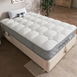 Collahausse Bed-beige-90x200 Cm-stevig Opbergruimte Met Matras