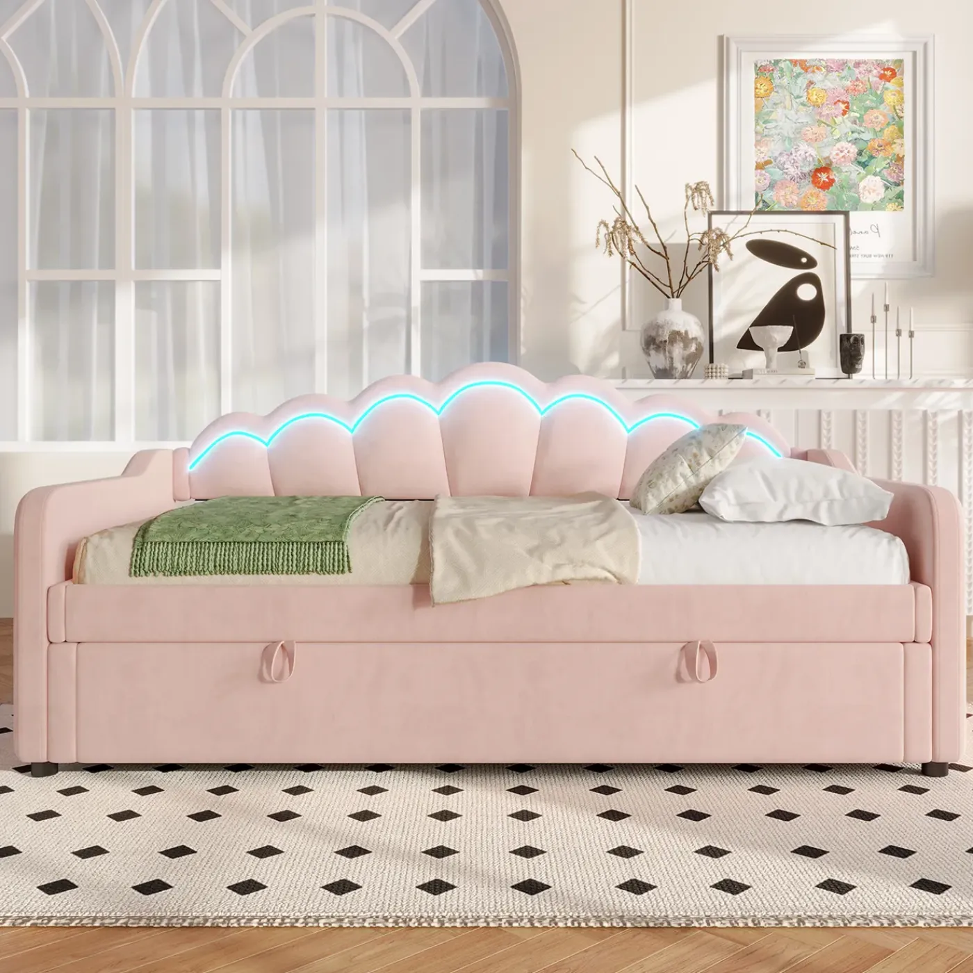 CollaHausse Bed-rosa-90x200cm-opbergruimte Stevig Design