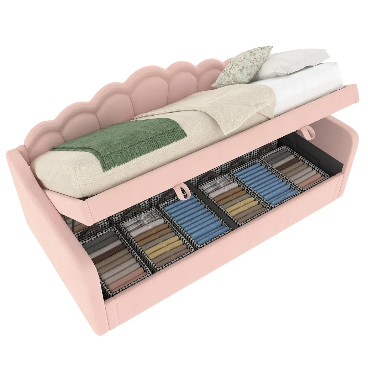 CollaHausse Bed-rosa-90x200cm-opbergruimte Stevig Design