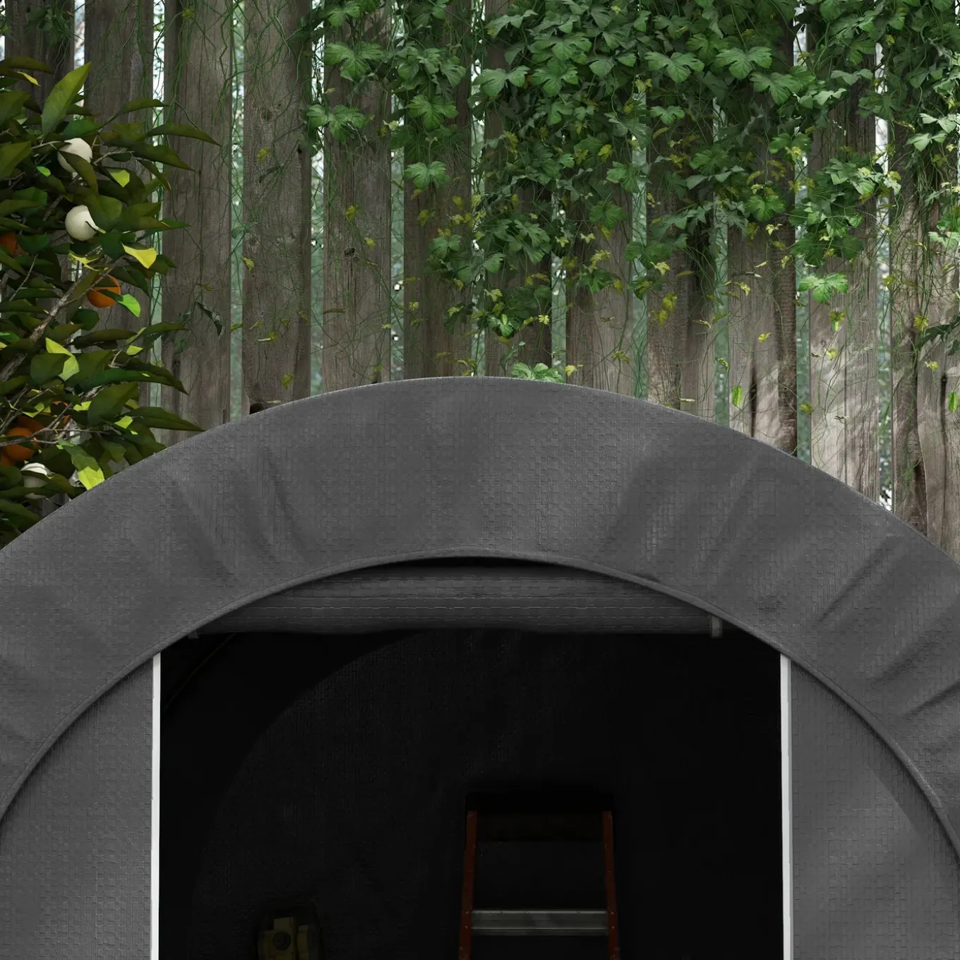 Collahausse Fietstent Opbergtent - Pe Dekzeil Metaal - 240x180x190 Cm - Donkergrijs