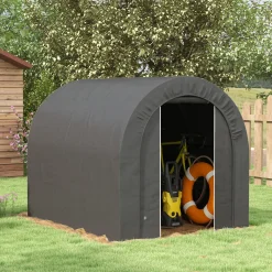 Collahausse Fietstent Opbergtent - Pe Dekzeil Metaal - 240x180x190 Cm - Donkergrijs