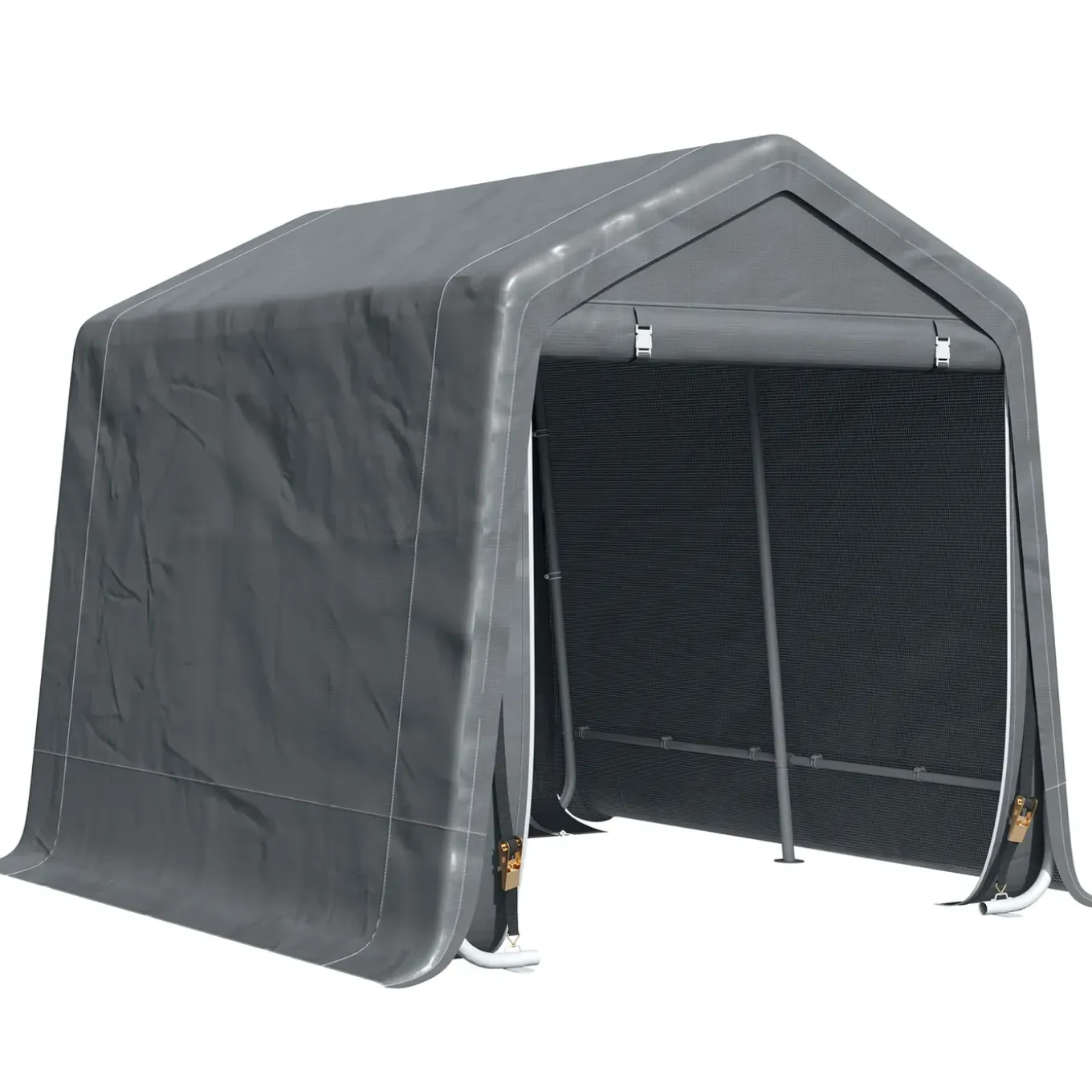 Collahausse Garage Tent - Grijs - 280x240x240 Cm - Metaal Pe Stof Auto Motor Opslag