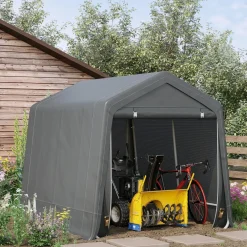 Collahausse Garage Tent - Grijs - 280x240x240 Cm - Metaal Pe Stof Auto Motor Opslag