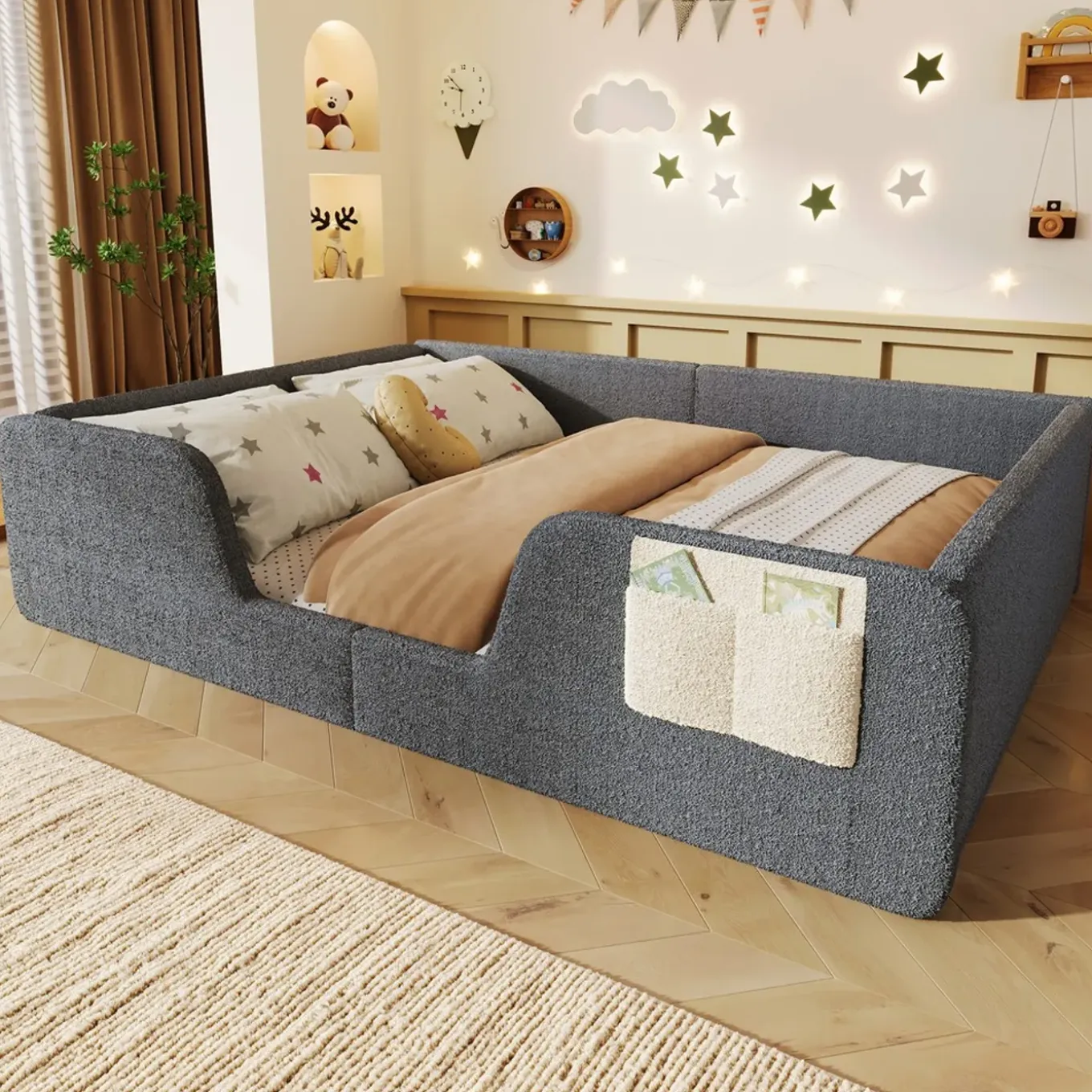 Collahausse Gestoffeerd Bed-grijs-140x190 Cm-opbergruimte Stevig