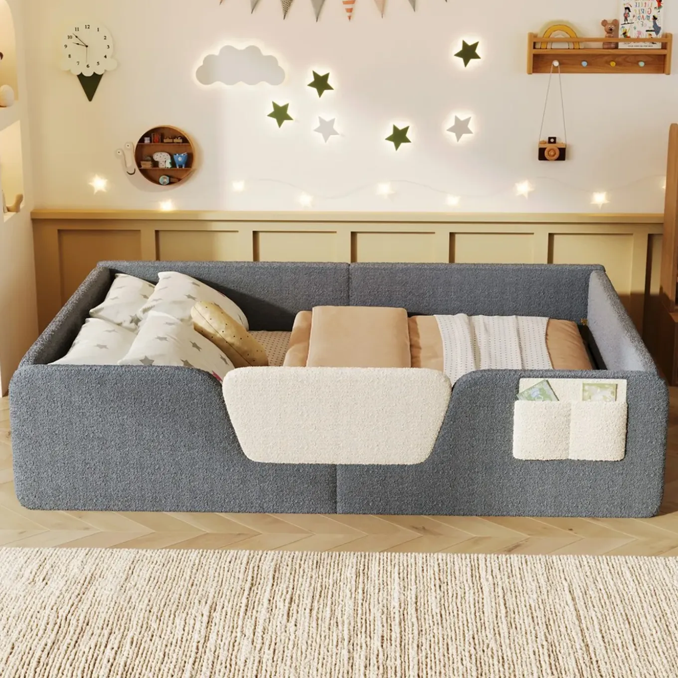 Collahausse Gestoffeerd Bed-grijs-140x190 Cm-opbergruimte Stevig