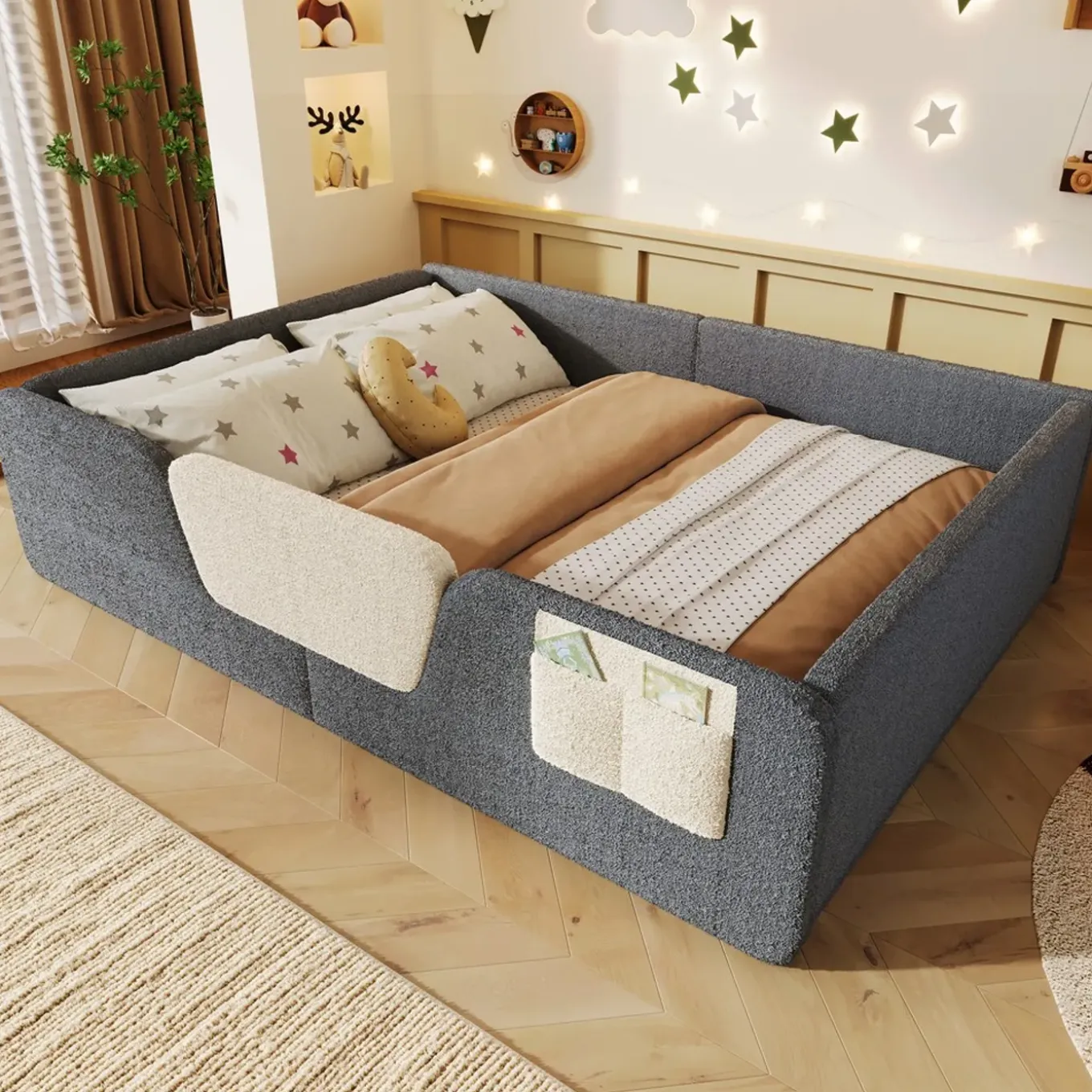 Collahausse Gestoffeerd Bed-grijs-140x190 Cm-opbergruimte Stevig