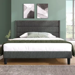 Collahausse Gestoft Bed-donkergrijs-140x200cm-met Matras Lattenbodem Hoofdbord Tweepersoonsbed