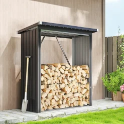 Collahausse Houtopslag - Donkergrijs - 150x66.5x150 Cm