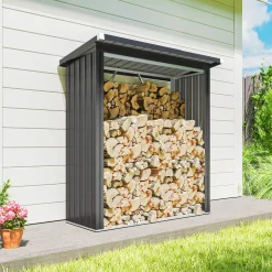 Collahausse Houtopslag - Donkergrijs - 150x66.5x150 Cm